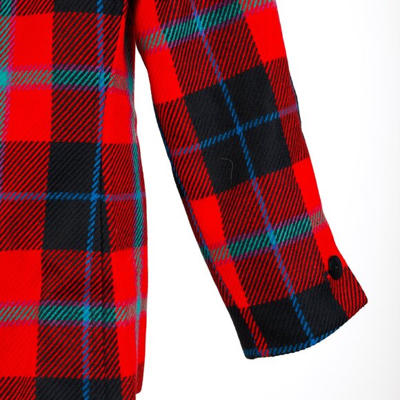 Escada Vintage Red Tartan Single Breasted Tailored Blazer - Picture 5 of 9